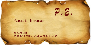 Pauli Emese névjegykártya
