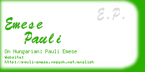 emese pauli business card